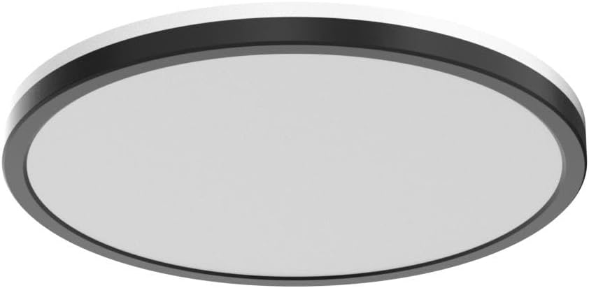 Matane 12 Inch LED Flush Mount Ceiling Light Fixture with Night Light, 24W 2400LM 3000K/4000K/5000K Selectable, Dimmable Ceiling Lights for Bedroom, Dining Room, Kitchen, Round Black - Image 4