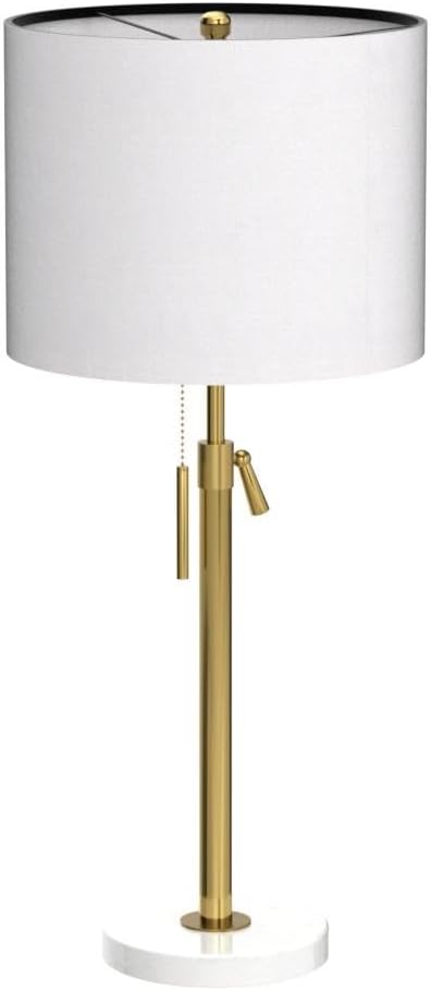 Gold Table Lamp Set of 2, 22-30" Height Adjustable Modern Nightstand Lamps with Marble Base and Pull Chain Switch for Living Room Bedroom, Office, Bedside Table, Farmhouse - Image 4