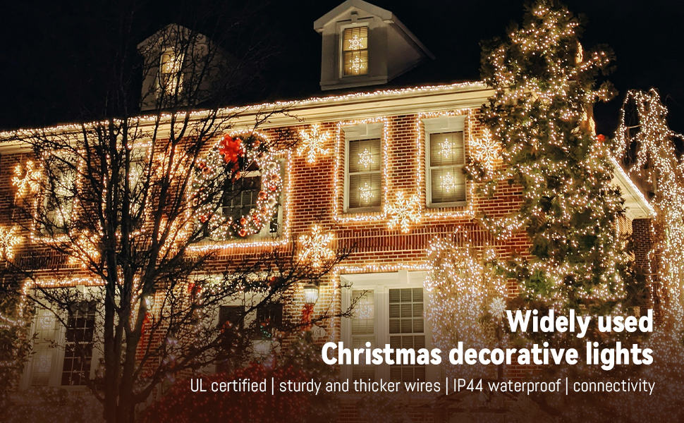 outdoor white string lights