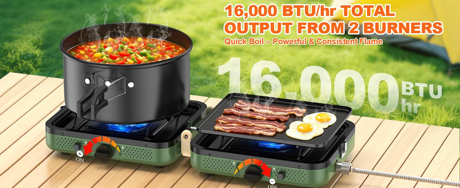 CFRERO Foldable Camping Stove with 2 Burners