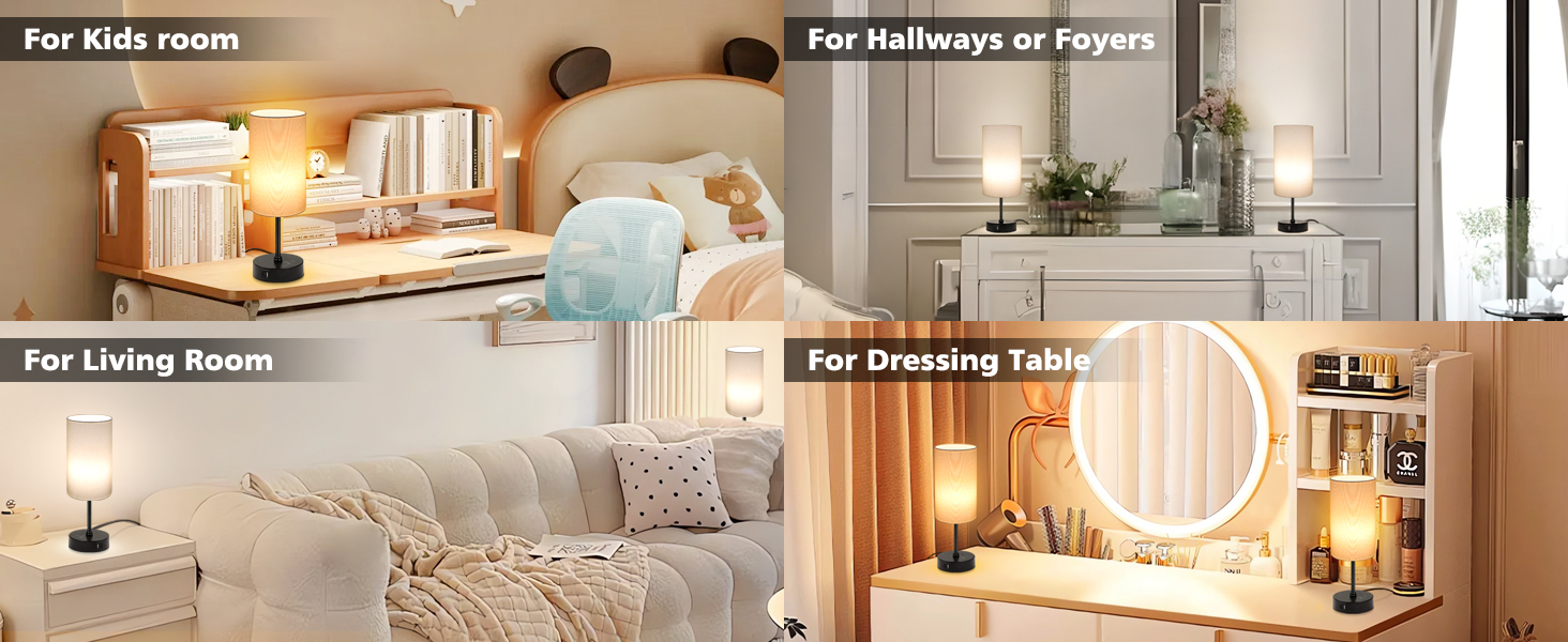 It can be used as ambient lights or suitable for bedroom, bedside table, office, hotel, etc.