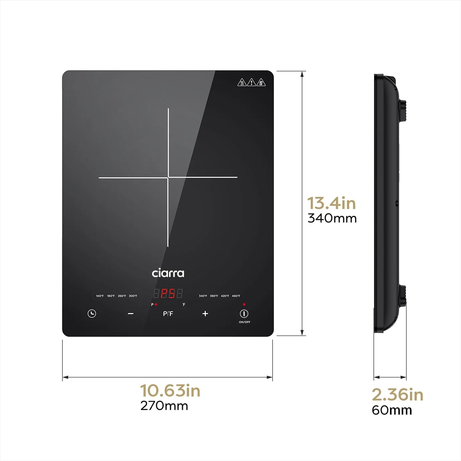 CDV 1800W Portable Induction Cooktop, Ultra Slim Single Electric Countertop Burner with Sensor Touch and Digital timer ETL Approved. - Image 9