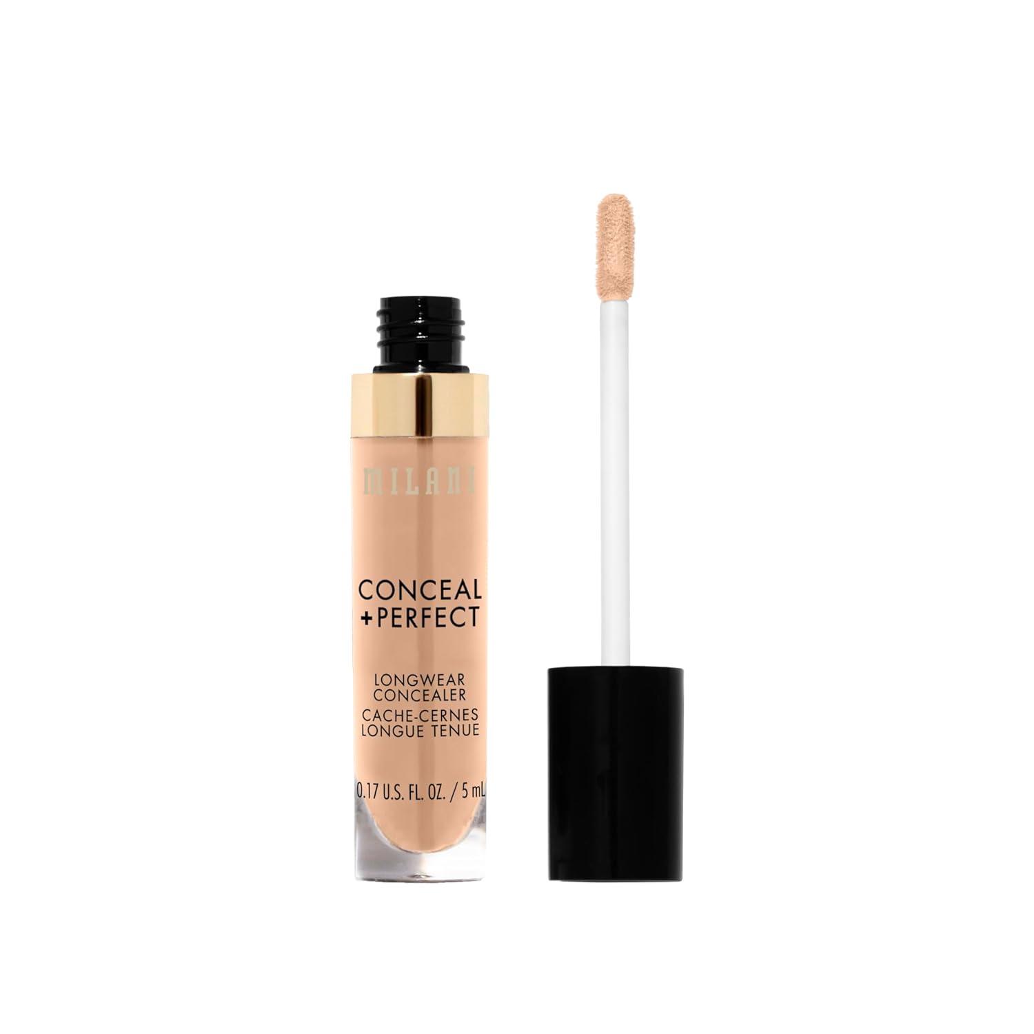 Milani Conceal + Perfect Longwear Concealer Full Coverage Infused with Hyaluronic Acid & Vitamin E, Cover Dark Circles, Blemishes & Skin Imperfections for Long-Lasting Wear - Medium Beige - Image 2