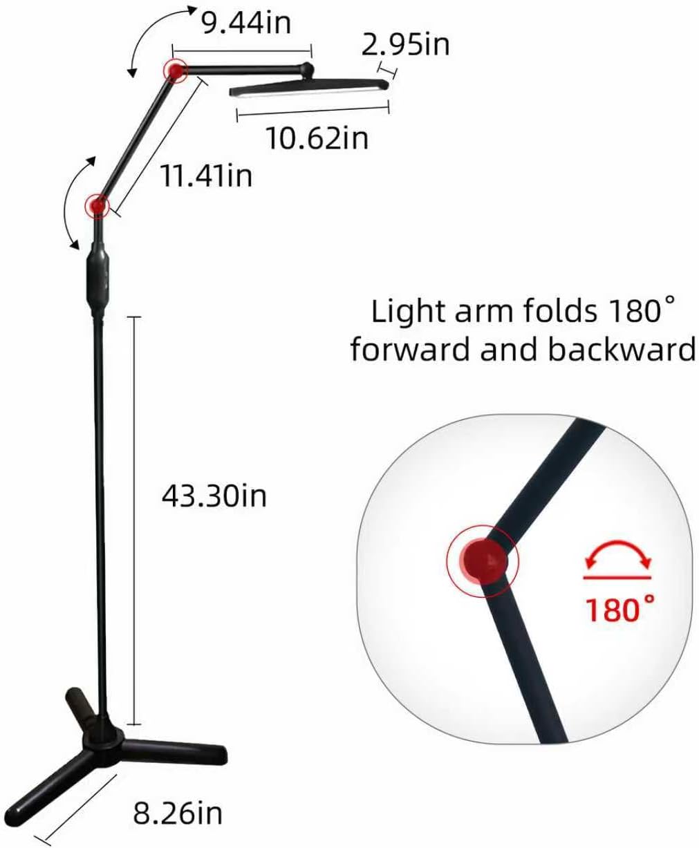 GBK Tattoo Work Lighting Floor Lamp Kit with Polarized LED Tattoo Light,Tattoo Vision Glasses,CPL Filter,Adjustable Brightness - Anti Glare for Tattoo Artists, Eyelash Extensions & Nail Art - Image 4