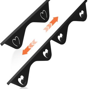 Stainless Steel Stove Gap Covers, Stove Gap Filler, Oven Gap Filler, Range Trim Kit in Kitchen, JessWednes 2 Pcs Extendable Stove Gap Guard 13.8'' to 27.5'', Heat Resistant and Easy to Clean (BLACK)