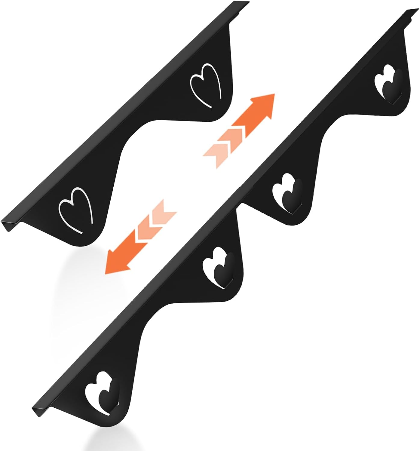 Stainless Steel Stove Gap Covers, Stove Gap Filler, Oven Gap Filler, Range Trim Kit in Kitchen, JessWednes 2 Pcs Extendable Stove Gap Guard 13.8'' to 27.5'', Heat Resistant and Easy to Clean (BLACK)