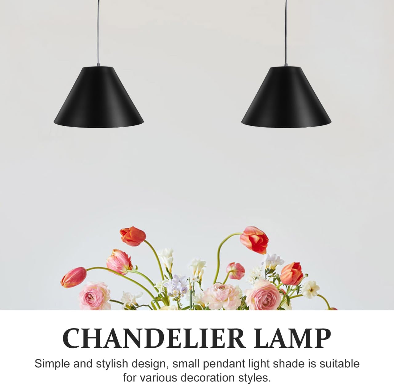 Angoily Modern Black Iron Chandelier Lamp Shade, lamp for bedroom, scalloped shade for Home, Office, Kitchen,and Bedroom - Stylish Decorative Pendant Light Cover - Image 4