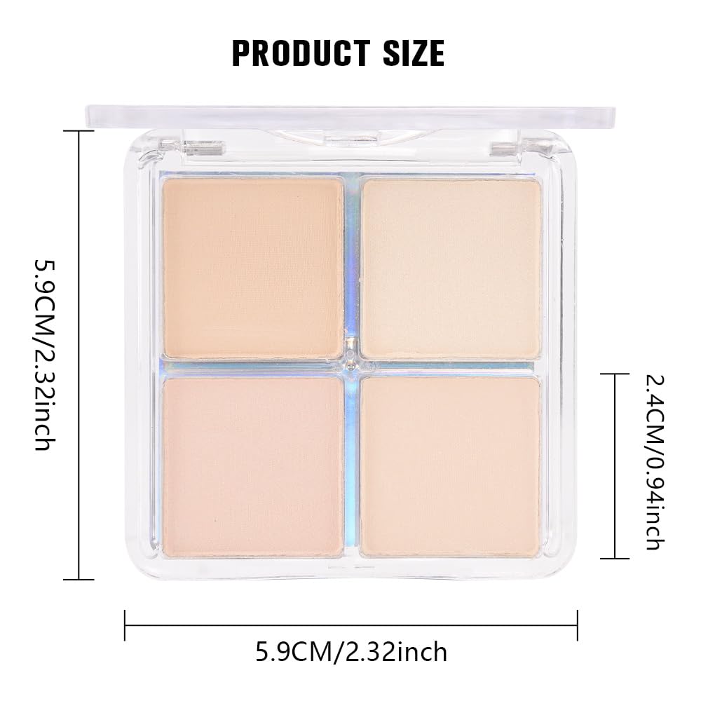 4 Colors Light Beige Nude Pink Ivory Eye Shadow Powder Palette Makeup, Neutral Matte Shimmer Cream Quad Eyeshadow Palette for Women Highly Pigmented Waterproof, paleta de sombras de ojos, Vegan - Image 6