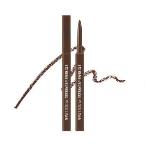 CLIO Extreme Gelpresso Pencil Eyeliner | Smudge-Proof, Waterproof, Long-Lasting, Long-Wear, 6 Cool and Warm Tone Shades, Ultra-Smooth, Creamy Formula (002 DEEP BROWN)