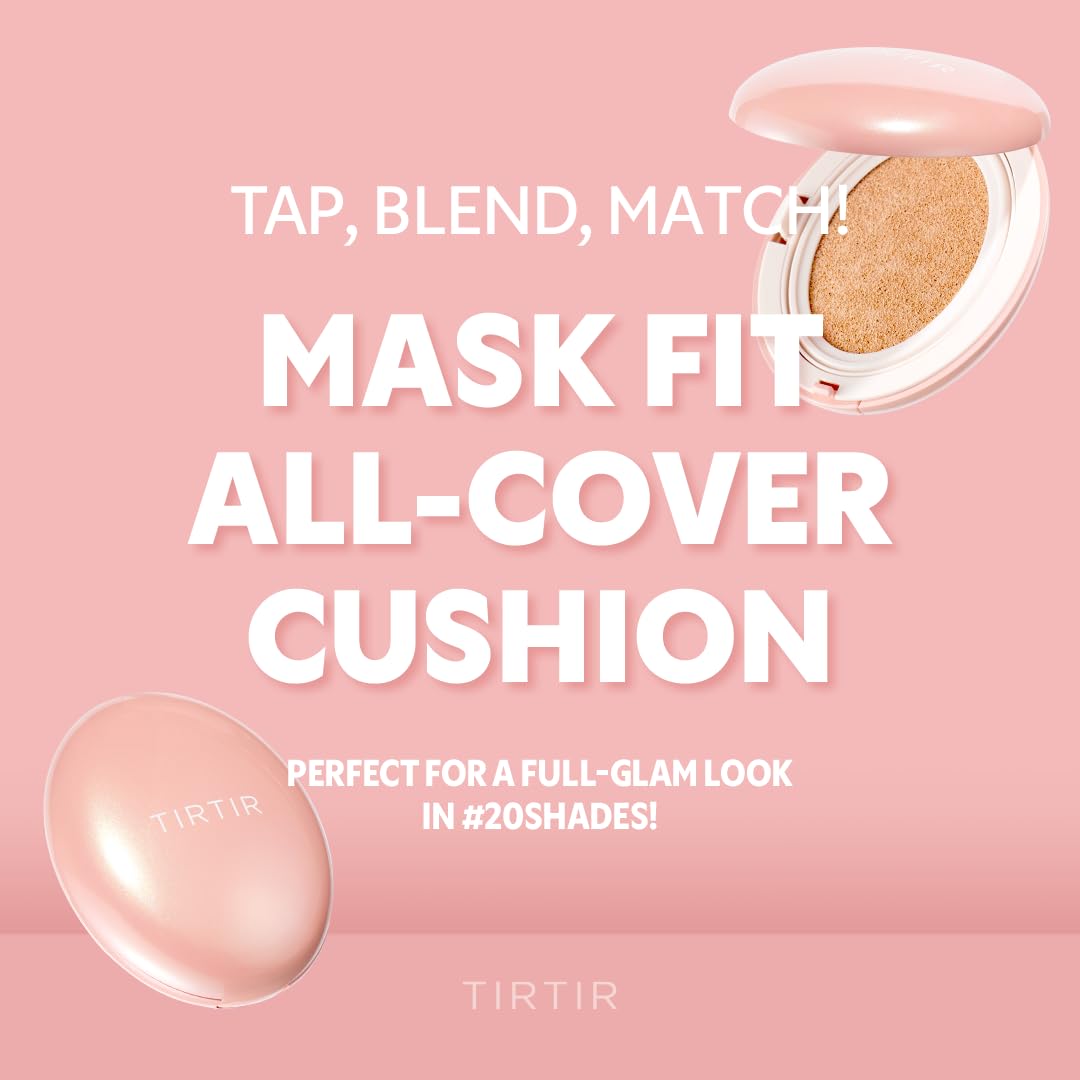 TIRTIR Mask Fit All Cover Pink Cushion Foundation | High coverage, Velvety Matte Finish, Lightweight, Flawless, Corrects Redness, Korean Cushion (#23N Sand, Full Size, 0.63 Fl Oz) - Image 2