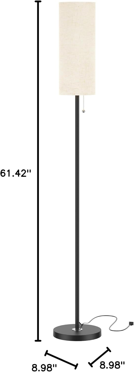 Floor Lamp for Living Room, 3 Color Temperature Modern Standing Lamps, Minimalist Pole Lamp Tall Lamps for Bedroom Living Room Office,Black - Image 9