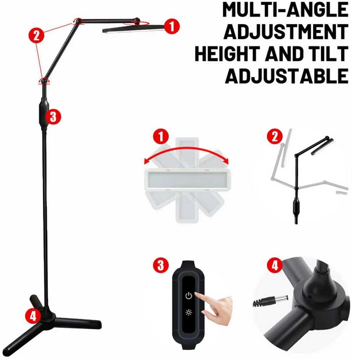 GBK Tattoo Work Lighting Floor Lamp Kit with Polarized LED Tattoo Light,Tattoo Vision Glasses,CPL Filter,Adjustable Brightness - Anti Glare for Tattoo Artists, Eyelash Extensions & Nail Art - Image 3