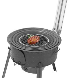 Portable Wood Burning Stove, Stainless Steel Hot Tent Stove with Chimney Pipes, Outdoor Heating & Cooking Hot Tent Stove for Hunting, Ice Fishing & Backpacking