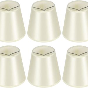 Hyuduo Modern Fabric Lampshade, Clamp on E14 Bulb Cover with Proof and Soft Light, for Bedroom Living Room Hall Study Hotel Studio Decoration