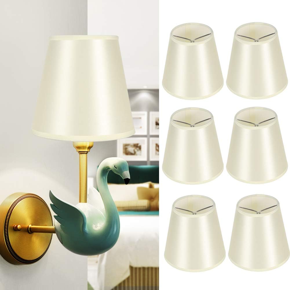 Hyuduo Modern Fabric Lampshade, Clamp on E14 Bulb Cover with Proof and Soft Light, for Bedroom Living Room Hall Study Hotel Studio Decoration - Image 5