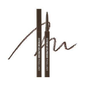 CLIO Extreme Gelpresso Pencil Eyeliner | Smudge-Proof, Waterproof, Long-Lasting, Long-Wear, 6 Cool and Warm Tone Shades, Ultra-Smooth, Creamy Formula (001 Black Brown)