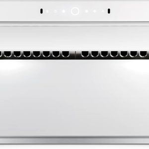 FOTILE JQG7505-W 30" Under-Cabinet or Wall-Mount Range Hood | Dual DC-Motor | Slant Vent Series | Motion Activate| Touchscreen with 4 Speed Level | Modern Kitchen Pure White Schott Glass