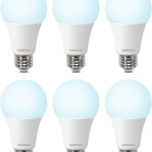A19 LED Light Bulbs, 100 Watt Equivalent LED Bulbs, Daylight 5000K, 1500 Lumens, E26 Standard Base, Non-Dimmable, 13W Bright White LED Bulbs for Bedroom Living Room Home Office, 6 Pack