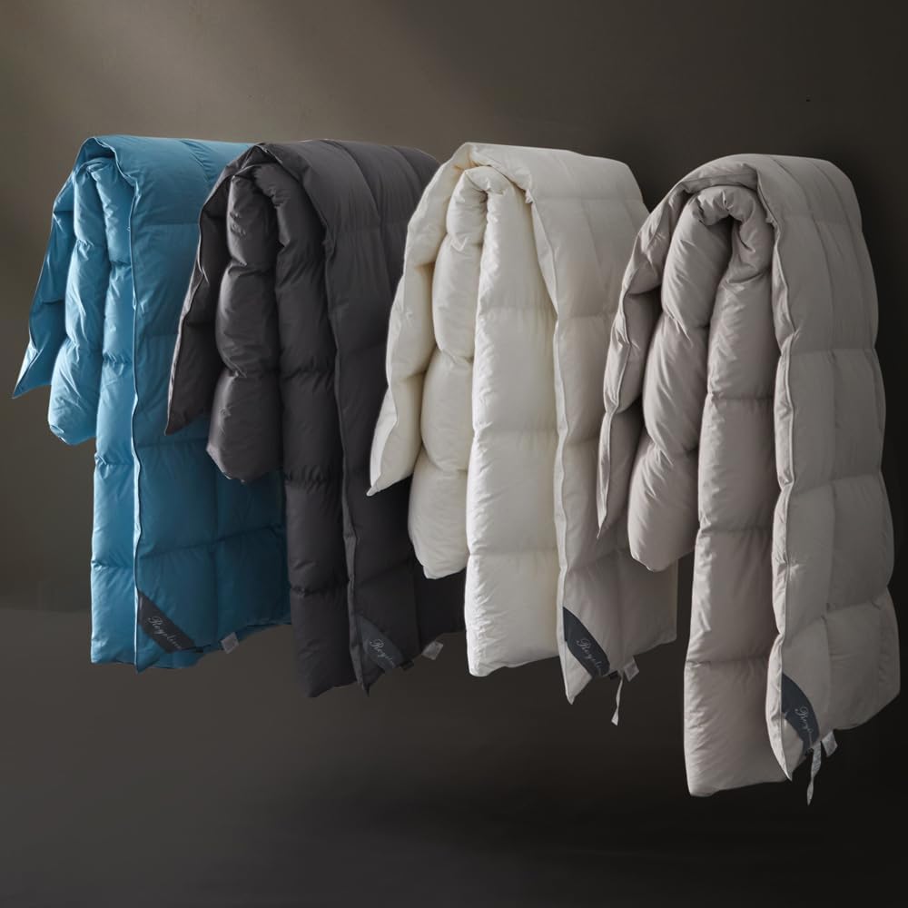 Royoliving Premium Feathers Down Comforter 100% Cotton Cover Duvet Insert with Corner Tabs (White, King All Season) - Image 8