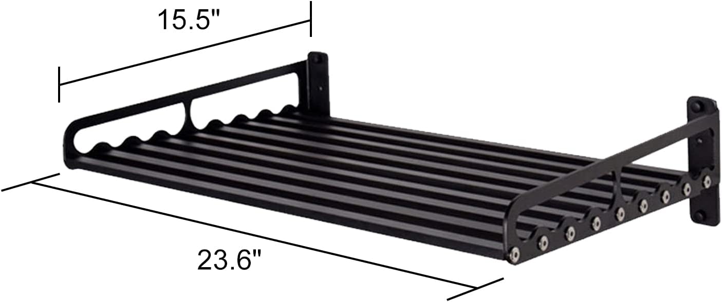 Microwave Oven Rack, 23.58"x15.52" Wall Shelf, Mounted Oven Bracket Holder, 80Ib Load Bearing, Household Commercial Microwave Rack for Dorm, Apartment, Kitchen, Bedroom, Black - Image 3