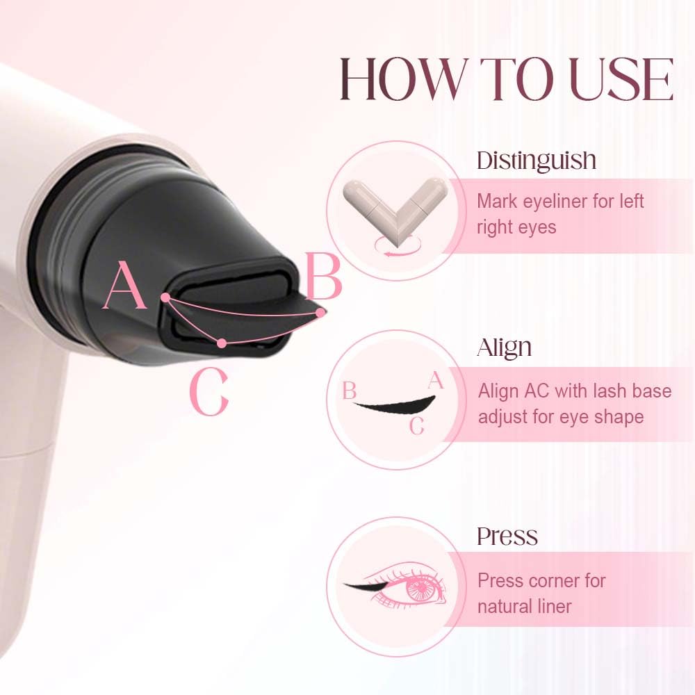 Rotating Eyeliner Stamp Pen, 2026 New Rotating Waterproof Winged Eyeliner Stamp Pen, Smudge Proof Eye Liner Tool (Black) - Image 3