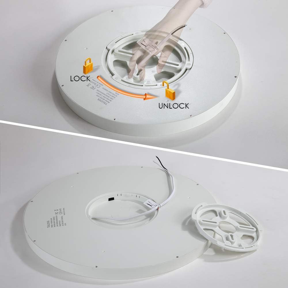 TALOYA Flush Mount 12 Inch Ceiling Light (Milk White Shell), 20W Surface Mount LED Light Fixture for Bedroom Kitchen,5 Color Temperatures in One,0.94 Inch Thickness Round - Image 6