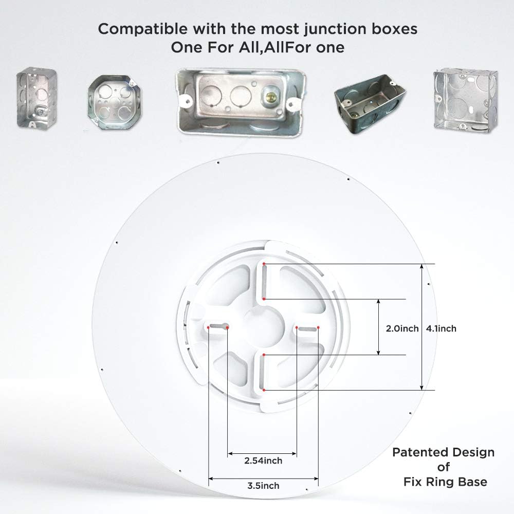 TALOYA Flush Mount 12 Inch Ceiling Light (Milk White Shell), 20W Surface Mount LED Light Fixture for Bedroom Kitchen,5 Color Temperatures in One,0.94 Inch Thickness Round - Image 5