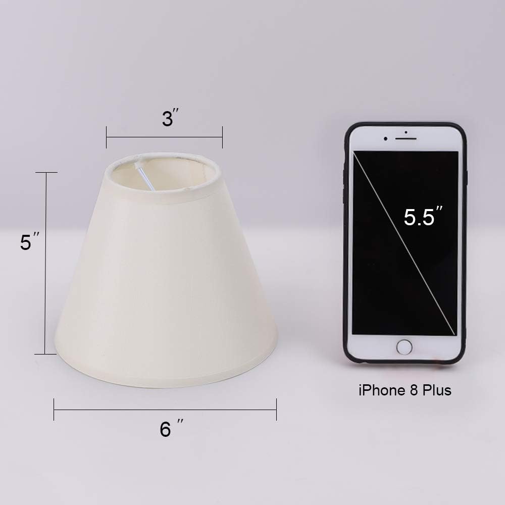 Wellmet Chandelier Shades, ONLY FOR CANDELABRA BULBS, Clip-on Fitter Lamp Shades, 3" x 6" x 5", Set of 6, Cream White - Image 3