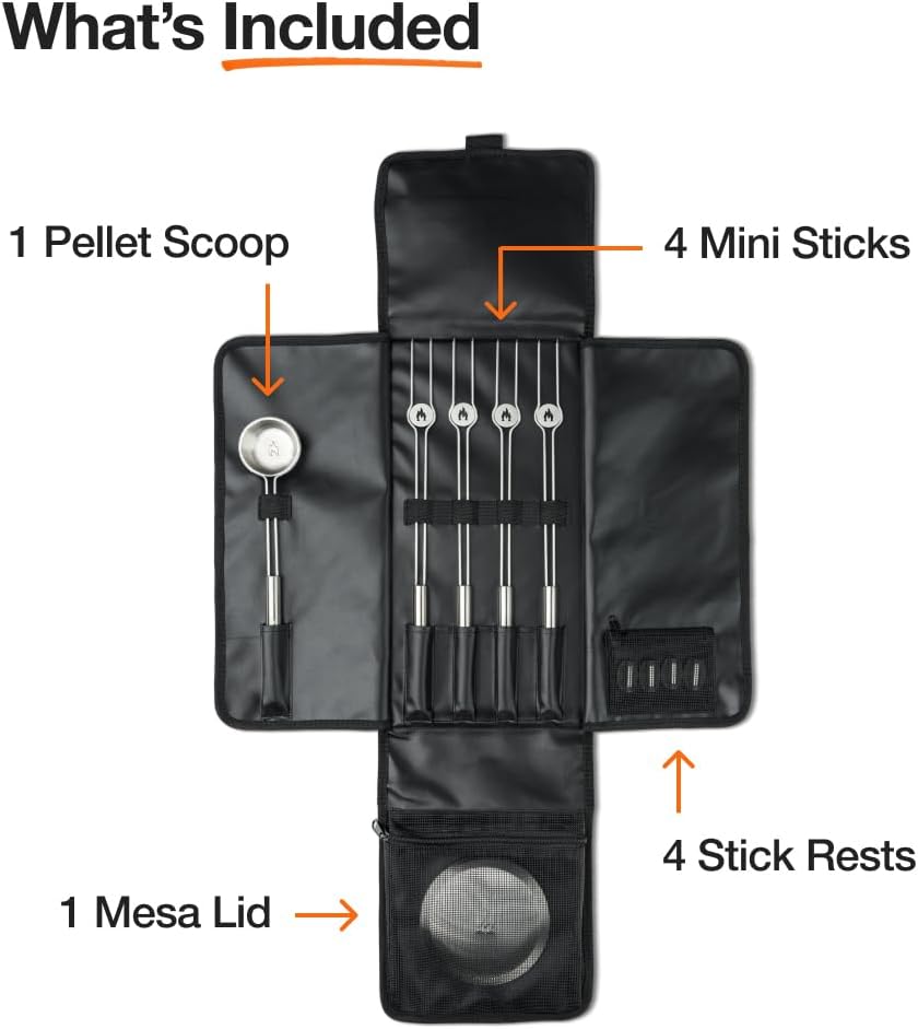 Solo Stove Mesa Accessory Pack | Incl. 4 Stainless Steel Mini Sticks + Stick Rests, Pellet Scoop, Mesa Lid, Carry Case, Accessories for Outdoor Fire Pit, 8.8 x 16 in, 2.5 lbs - Image 2