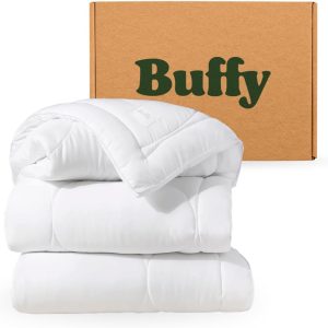 Buffy Cloud Cooling Comforter Queen/Full- White Comforter Queen for Hot Sleepers, Machine Washable Lightweight Fluffy All-Season Temperature-Regulating Eucalyptus Lyocell Duvet Insert