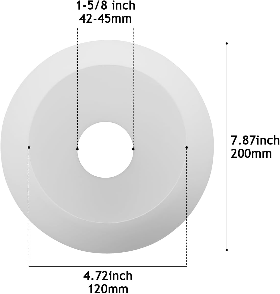 Diameter 7.87 Inch, Height 6.88 Inch,E26 Base 1-5/8 Inch Fitter,Double Hole White Glass Spherical Lampshade For Pendant lLmps And Floor Lamps - Image 3
