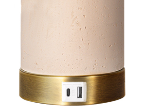 table lamp with USB A+C Ports