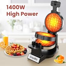 Cnydltt waffle maker has 1400 watts of power and is ready quickly in 3-4 minutes!