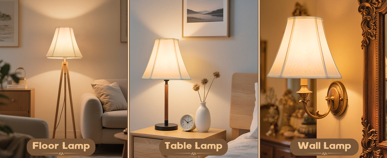 The lampshade is suitable for floor lamps, table lamps, and bedside lamps