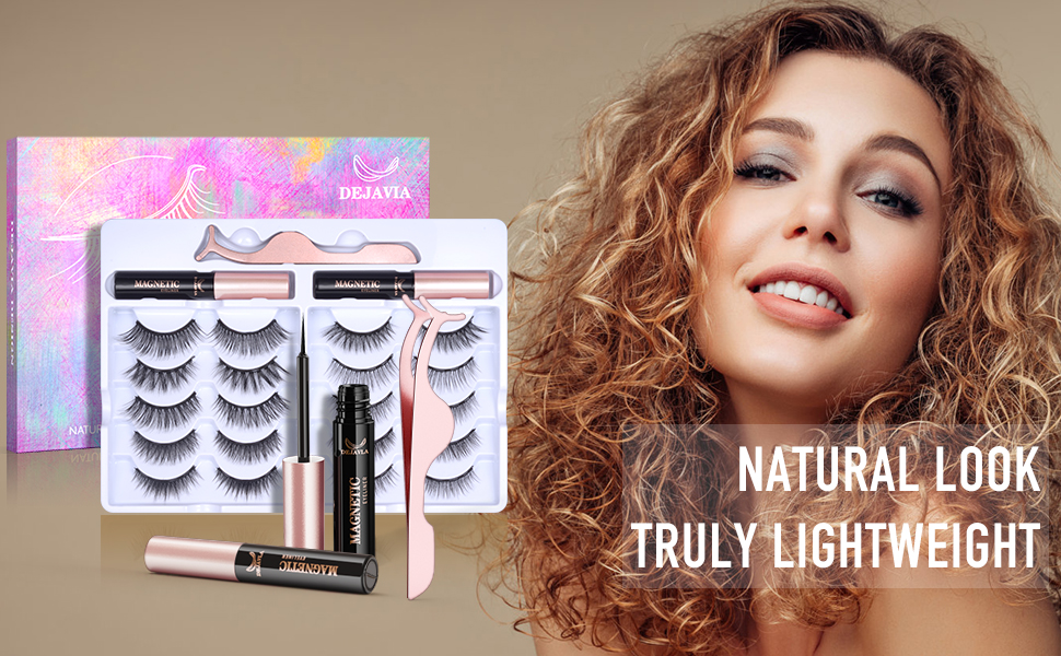 DEJAVIA Magnetic lashes, natural look, truly lightweight, 1 hybrid beauty with fasle eyelashes