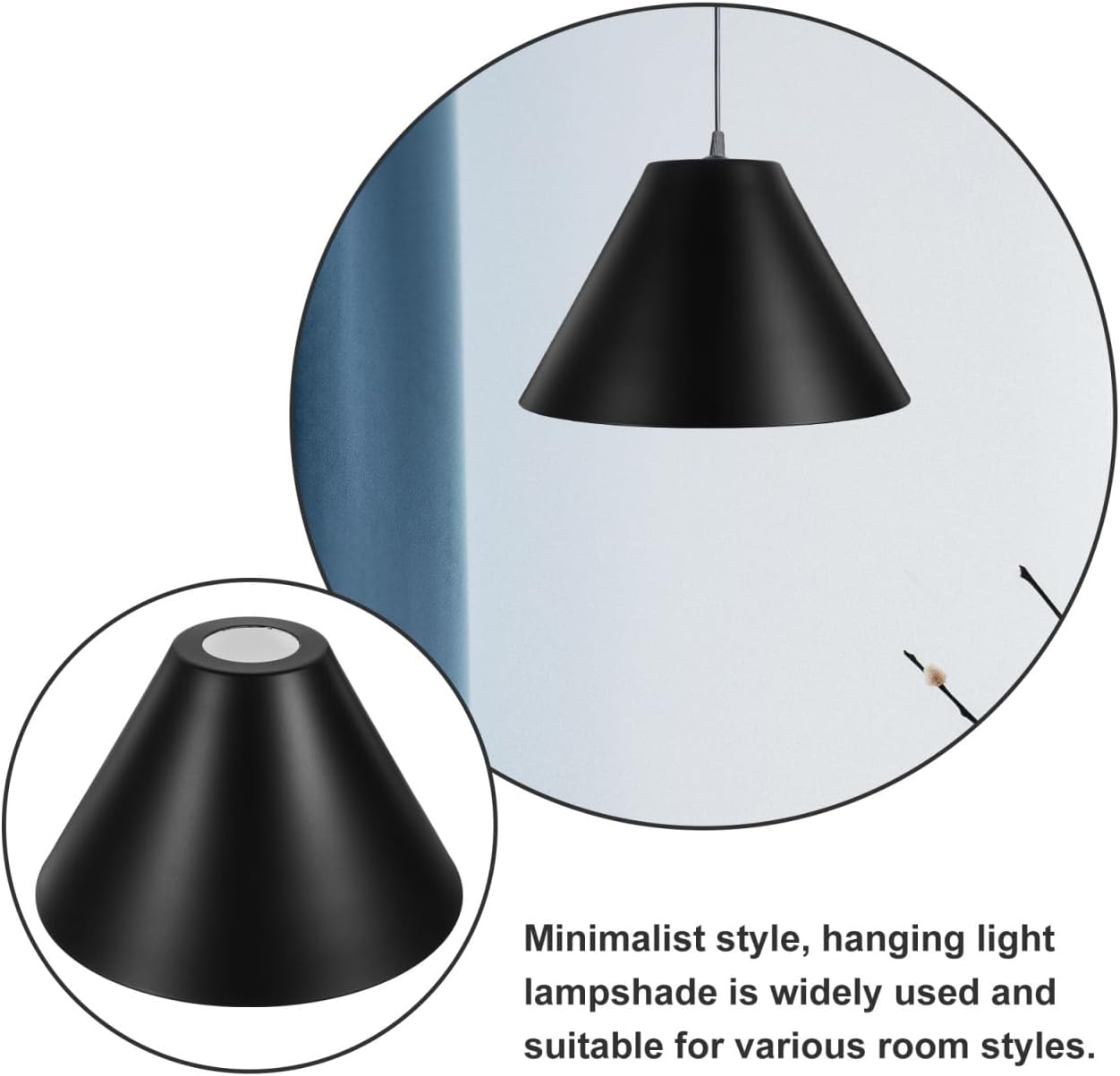 Angoily Modern Black Iron Chandelier Lamp Shade, lamp for bedroom, scalloped shade for Home, Office, Kitchen,and Bedroom - Stylish Decorative Pendant Light Cover - Image 5