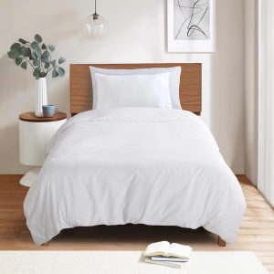 Mejoroom White Twin Duvet Cover Set - Soft and Breathable Twin Bedding with Zipper Closure, 2Pieces, 1 Duvet Cover (68x90) and 1 Pillow case(20x26)