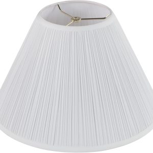 Aspen Creative 33138, Mushroom Pleated Traditional Spider Lamp Shade, Pleated White, 7" Top x 17" Bottom x 13" Slant