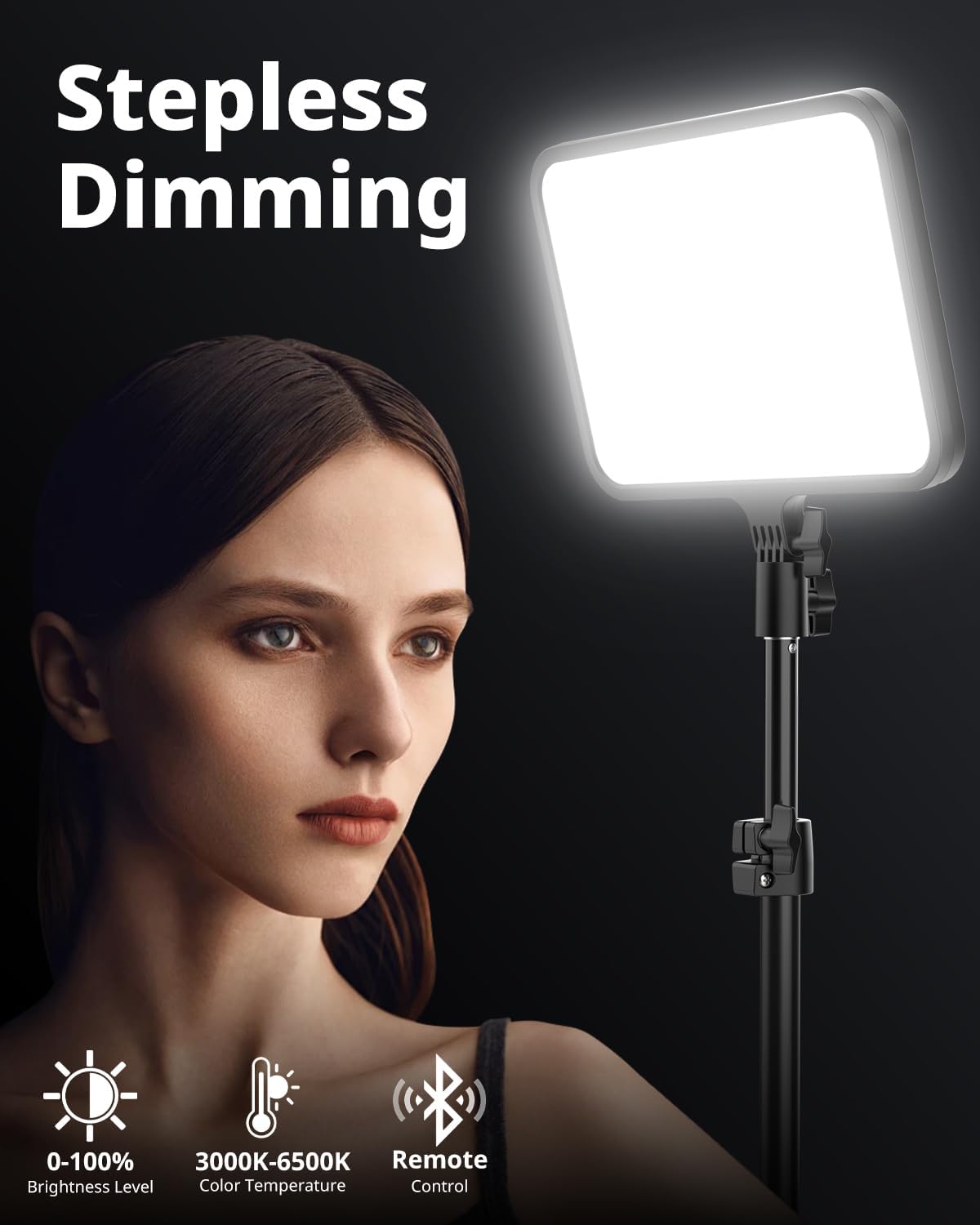 UBeesize 2 Pack LED Video Light Kit, Photography Lighting, 13" Studio Lights with 65" Tripod Stand and Phone Holders, Podcast Lighting for Video Recording,Tiktok,YouTube - Image 3