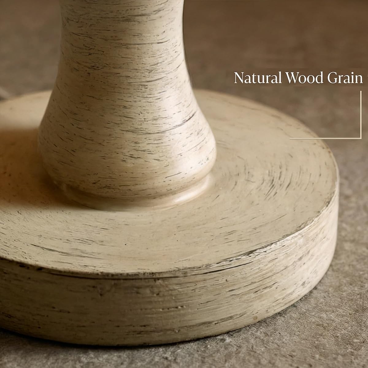 BOBOMOMO 20.5" Farmhouse Bedside Lamps Set of 2, Vintage Nightstand Lamps with Antique White Resin Base & Linen Shade, Small Table Lamps for Bedroom, Living Room, Nursery & Light Neutral Home Décor - Image 5