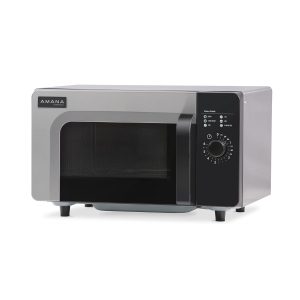 Amana RMS10DSA 1000 Watt Heavy-Duty Countertop Commercial Microwave Oven with Dial Controls for Restaurant Buffet Catering Service | 0.8 Cu. Ft, 20"W x 16-1/2"D x 12-1/4"H, Stainless Steel, 120v, NSF