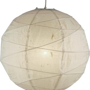 Adesso Orb Large Pendant with Collapsible Rice Paper Shade – 15ft Cord, 24” Diameter – Stylish Ceiling Lighting
