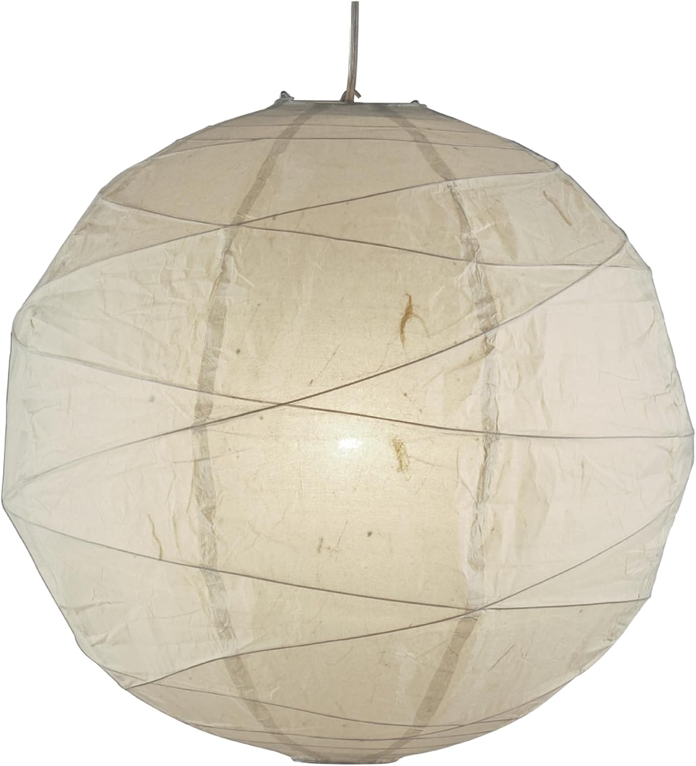 Adesso Orb Large Pendant with Collapsible Rice Paper Shade – 15ft Cord, 24” Diameter – Stylish Ceiling Lighting