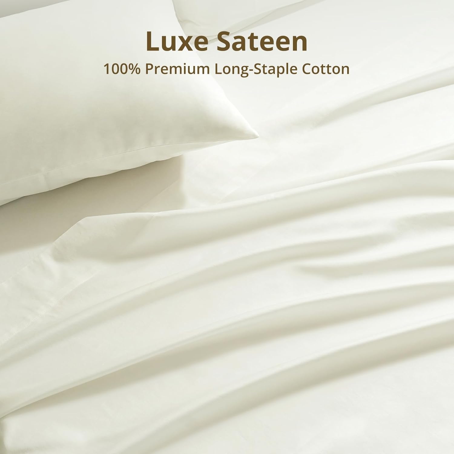 100% Egyptian Long-Staple Cotton Queen Bed Sheet Set with Drawstring and 360°Elastic for Tight Fit, 4PCS 1000TC Bedding Sheets Set, Luxury Soft and Comfort, Deep Pocket Fits 8" to 17" Mattress - Image 5