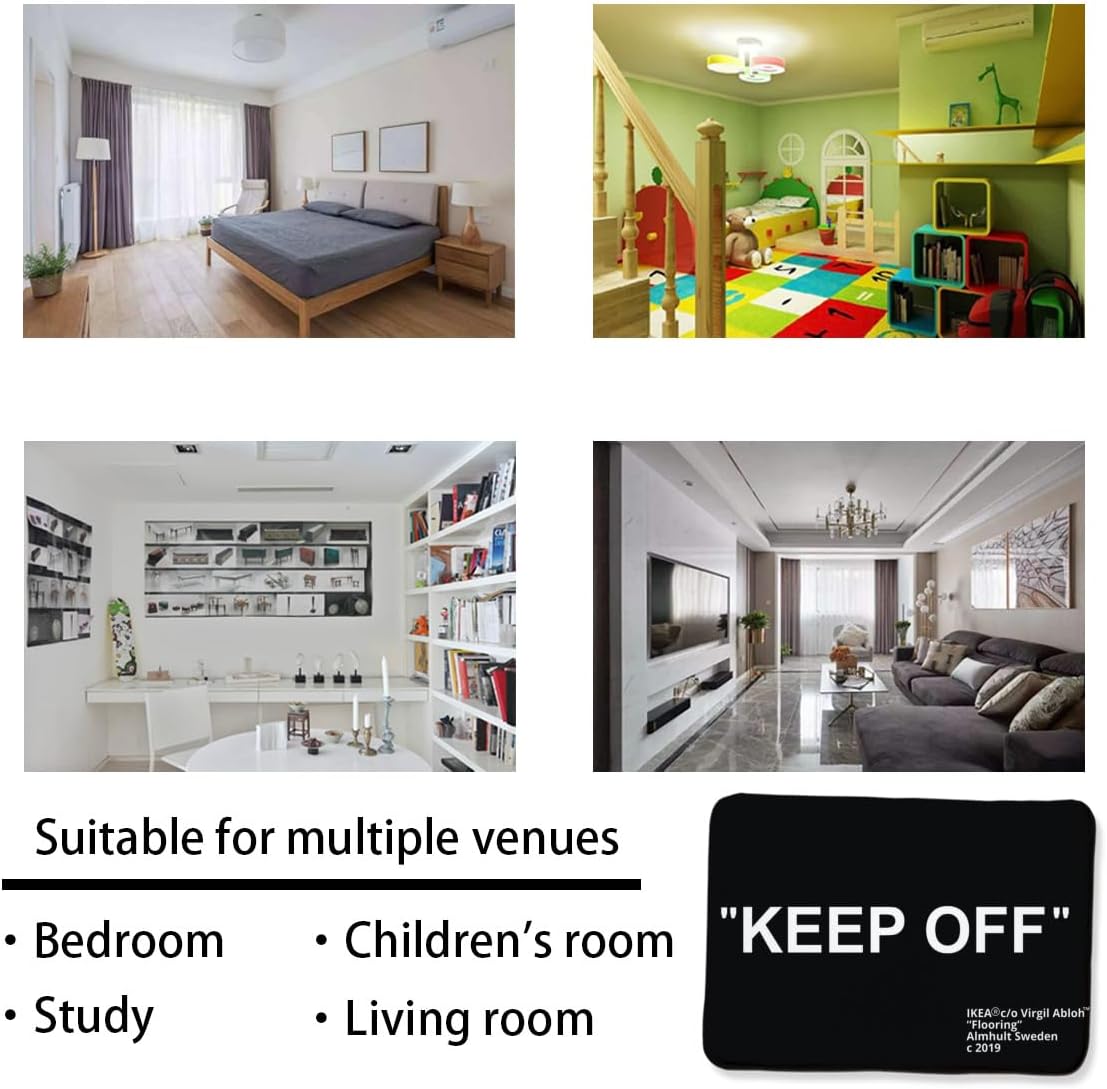 Keep Off Black Area Rug 3D Printed Pop Carpet Modern Non-Slip Floor Mat for Living Room Bedroom Wood Floor Playroom Home Decor Rugs 5' x 7' - Image 5