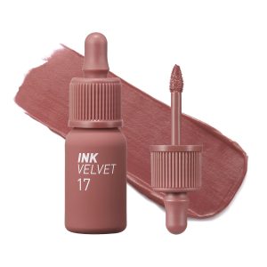 Peripera Ink the Velvet Lip Tint - High Pigment Color, Longwear, Weightless, Gluten-Free, Paraben-Free (17 ROSY NUDE)