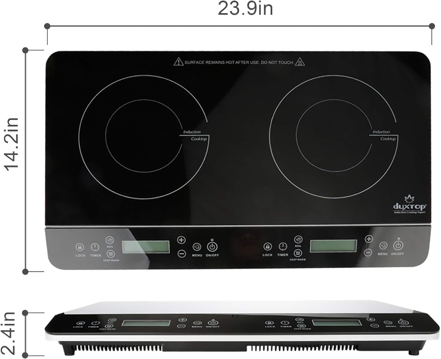 Duxtop LCD Portable Double Induction Cooktop 1800W Digital Electric Countertop Burner Sensor Touch Stove, 9620LS/BT-350DZ - Image 7