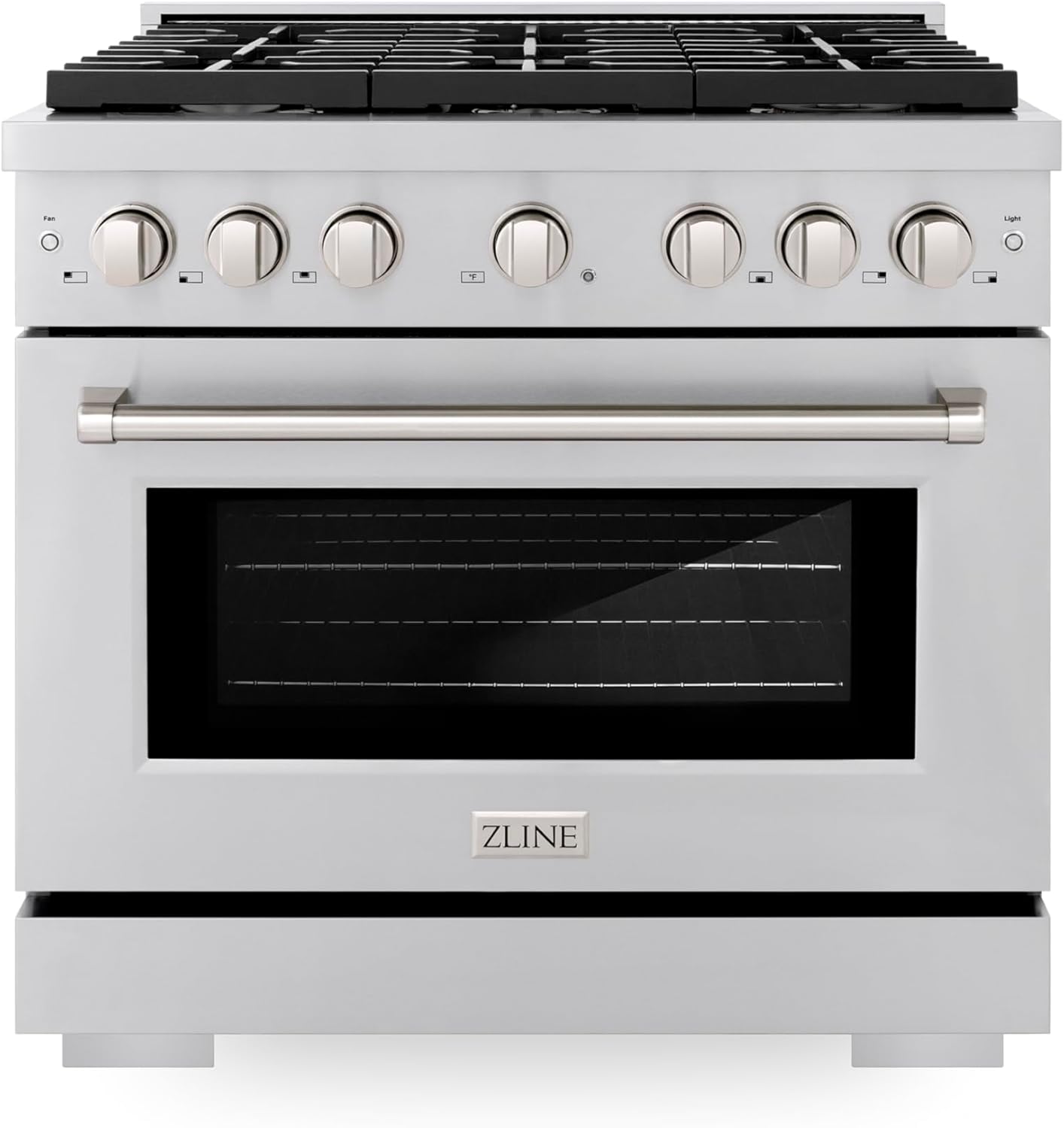 ZLINE 36 in. 5.2 cu. ft. Gas Range with Convection Gas Oven in Stainless Steel with 6 Brass Burners (SGR-BR-36)