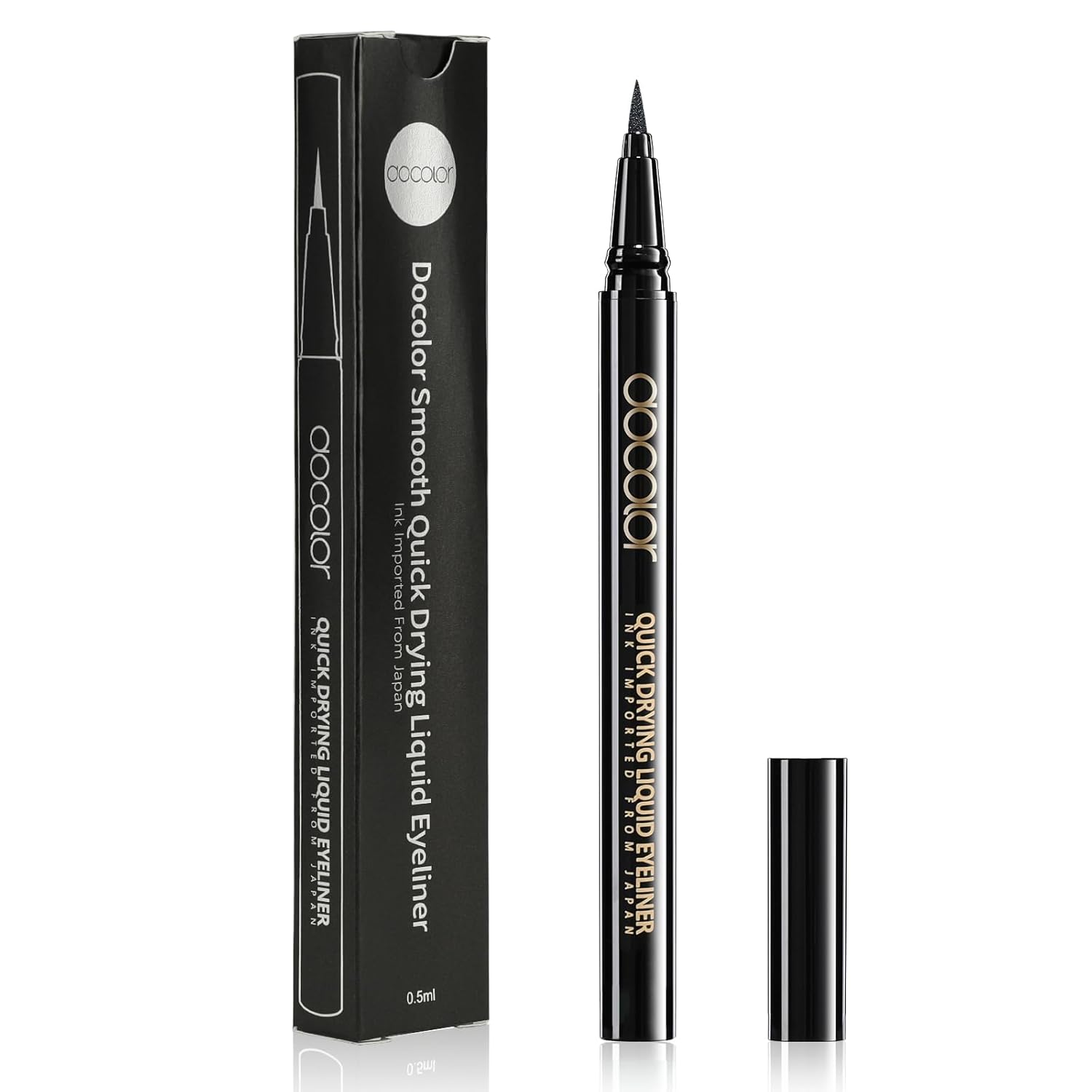 docolor Waterproof Eyeliner Pen Super Slim Precise All Day Black Eyeliner Liquid Professional Makeup Liquid Eye Liner Pencil for Women