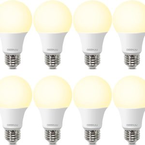 LED Light Bulbs, 60 Watt Equivalent LED Bulbs A19, 2700K Soft White, 800 Lumens, E26 Standard Base, Non-Dimmable, 8W Warm White LED Bulbs for Bedroom Living Room, 12 Pack